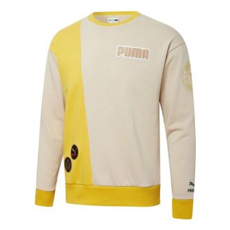 Puma Mix Badge Long Crew Sweater Beige 537008-64