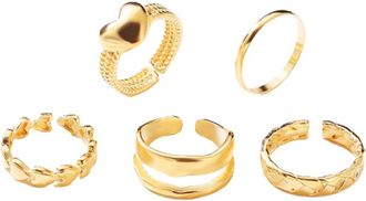 Generic Punk Vintage Stars Moon Rings Set for Women Men 3PCS Gold Silver Color Geometric Opening Knuckle Ring Finger Joint Ring Jewelry Professional and Attra