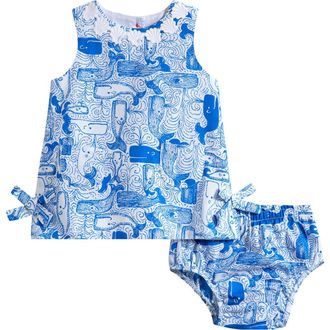 Lilly Pulitzer Lilly Shift & Bloomer Set in Nassau Blue Thar She Blows at Nordstrom, Size 12-18M