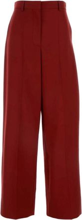 Stella McCartney Wide-Leg Ruby Pantalon - Dames - Wijde Broeken - Rood - S - Wol - Broeken