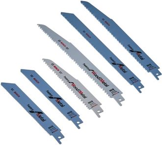 Bosch Accessories 2607010907 Jigsaw Blade - Set Lame per seghetto alternativo per demolizione + scatola di immagazzinaggio, 6 Pezzi, nero - Bosch