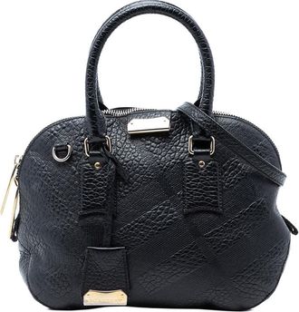 Burberry Pre-owned Burberry Small Heritage Grain Check Embossed Leather Orchard Bowling Bag Ladies XZXAV6C6KREAXSAZ
