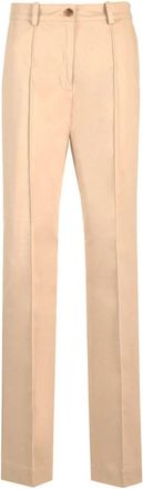 Maison Kitsun&eacute; Broeken - Dames - Straight fit broeken - Beige - XS - Broeken