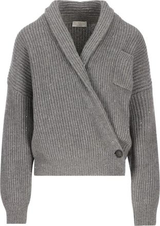 Brunello Cucinelli Truien - Dames - Vesten - Grijs - M - Truien & Vesten