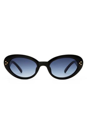 Le Specs Tootsie 53mm Cat Eye Sunglasses in Black /Smoke Grad at Nordstrom