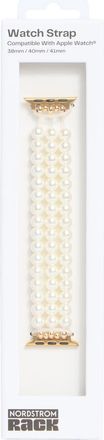 Nordstrom Rack 3-Row Faux Pearl Apple Watch Watchband in White- Gold at Nordstrom Rack
