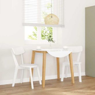 vidaXL Sedie da Pranzo 2 pz Bianche in Legno Massello di Hevea - Vidaxl