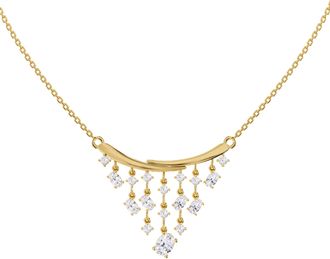 Diamond2Deal 18k Vermeil Plated Silver 2.6 Ct Round Oval Cut Lab Grown Diamond Pendant Necklace 18