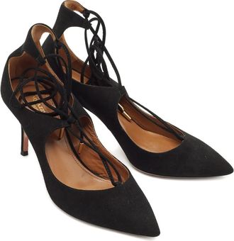 Aquazzura 2024 pumps met kanten detail - Zwart