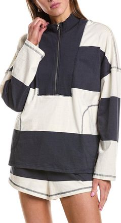 RD Style Camille Stripe Heavy Jersey 1/2-Zip Pullover