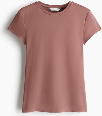 H&M Figurnahes T-Shirt aus Mikrofaser - Pink