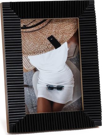 Zodax Nubia Ribbed 5.5 x 7.5 Photo Frame in Black at Nordstrom Rack
