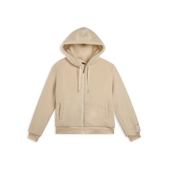Freddy Giacca da donna in pile sherpa con cappuccio e zip