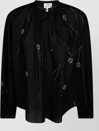 Forte_Forte embroidered band collar blouse