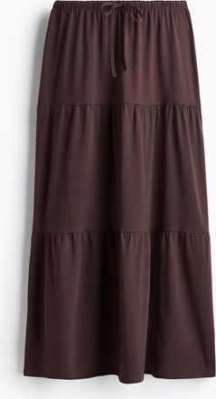 H&M Langer Stufenjupe - Brown