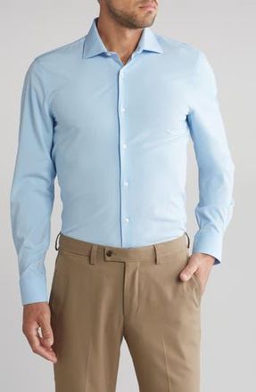 Perry Ellis Performance Tech Solid Shirt in Blue at Nordstrom Rack, Size 15 - 32/33