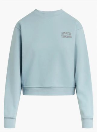 Favorite Daughter Womens Collegiate Sweatshirt In Sea Blue/gardenia