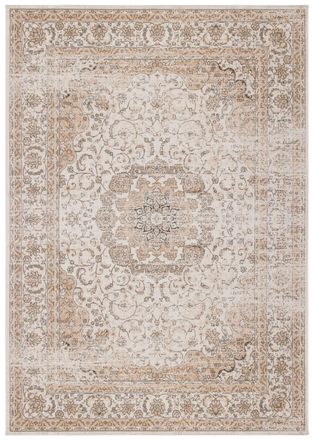 Safavieh Alfombra transicional de viscosa blanco/beige, 122 x 183 cm