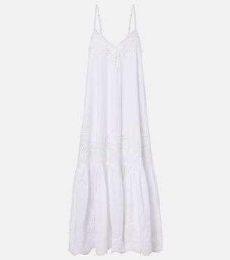 Juliet Dunn Broderie anglaise cotton midi dress