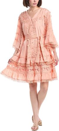 Beulah Floral Lace Detail Tiered Flounce Mini Dress