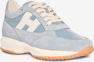 Hogan Niedrige Schn&uuml;rsneaker aus Wildleder Interactive