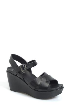 Kork-ease Ava 2.0 Platform Wedge Sandal in Black at Nordstrom, Size 11