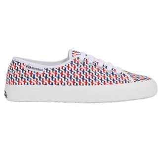 Superga Volwassen 3750 Leggera Print Trainers voor volwassenen (Wit, Rood, Marine)