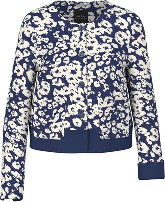 Marc Cain Korte jas met all-over print - Dames - Vesten - Blauw - M - Polyester - Truien & Vesten