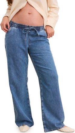 Hatch The Drapey Denim Wide Leg Pant in Vintage Dream Blue at Nordstrom, Size X-Small