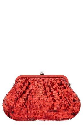 Nina June Sequin Frame Clutch in Red at Nordstrom