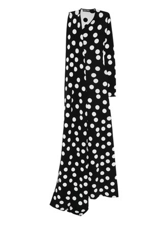 DAVID KOMA polka dot maxi dress - women - Viscose/Nylon - S - Black