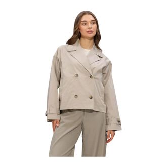 Selected Slfnew Cilo Short Trenchcoat - Dames - Mantels - Beige - Maat: M