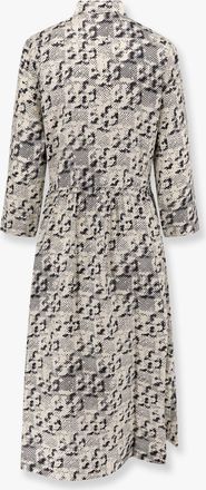 Tory Burch Womens Silk Dress Grey With Pixelated Logo