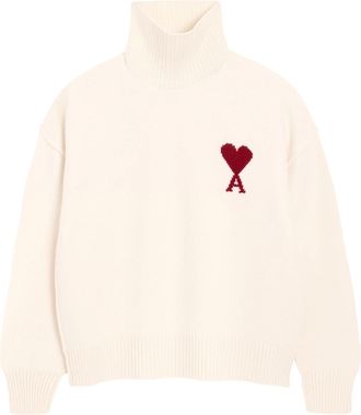 Ami Perfume Funnel Neck Quota Wool Sweater
