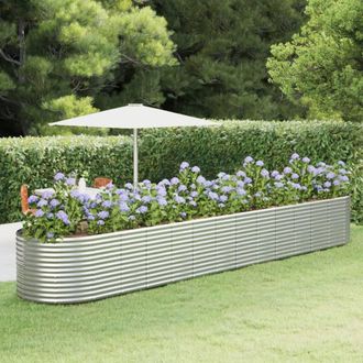 vidaXL Vidaxl - Jardinera De Acero Recubrimiento En Polvo Gris 554x100x68 Cm