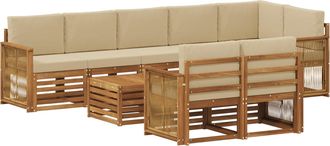 vidaXL Conjunto De Sof&aacute;s De Exterior 8 Uds. Natural Vidaxl