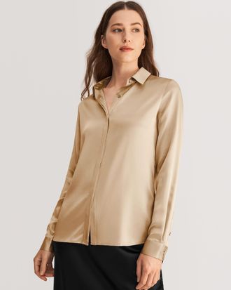 LilySilk Basic Concealed Placket Silk Shirts