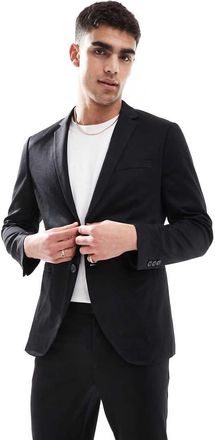 Jack & Jones Giacca da abito slim fit nera in jersey-Nero