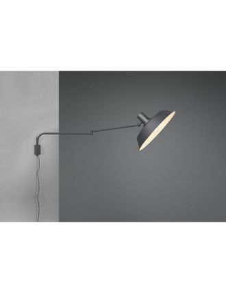 Trio Leuchten Aplique 1xe27 Bolder Nero Orientabile L35 Cm Trio Lighting