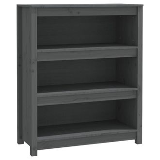 Berkfield Home Book Cabinet Grey 80x35x97 cm Solid Wood Pine | Size: 80 x 35 x 97 cm