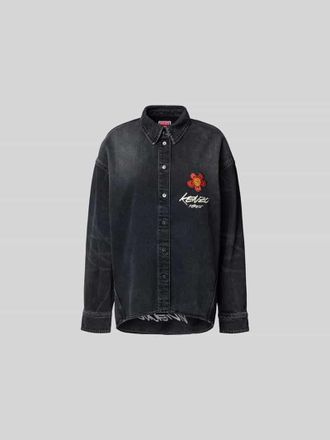 Kenzo Jeansbluse mit Knopfleiste in Dunkelgrau, Gr&ouml;&szlig;e XS