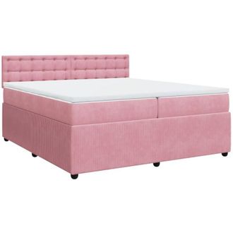 vidaXL Vidaxl - Cama Box Spring Con Colch&oacute;n Terciopelo Rosa 200x200 Cm