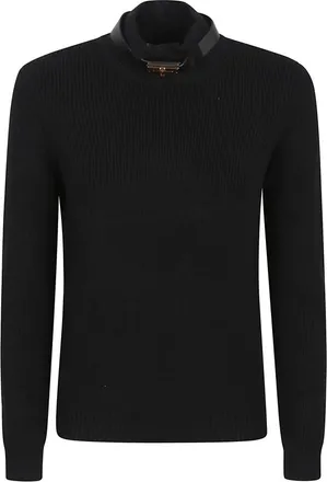Elisabetta Franchi Dames, Truien, Zwart, Maat: 2XL Wol