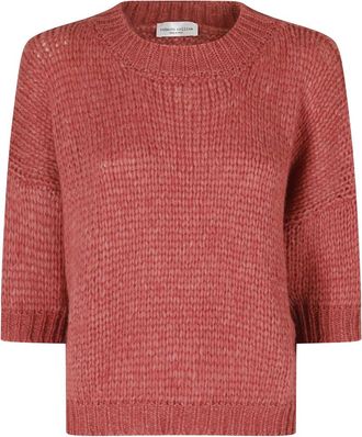 Roberto Collina Trui met ronde hals - Dames - Ronde hals truien - Roze - M - Truien & Vesten
