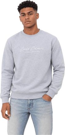 Carlo Colucci Sweater - Heren - Sweatshirts - Grijs - XL - Katoen - Hoodies & sweatvesten