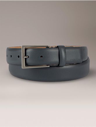 Calvin Klein Mens Embossed Logo Harness Buckle Belt - Blue - XL