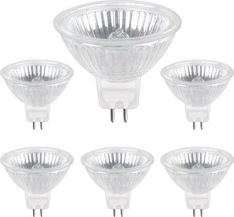 OEM Lampada Alogena Gu5.3 35w 12v, 400lm Bianco Caldo 2700k, Dimmerabile, Faretto Alogeno Mr16, Confezione Da 6