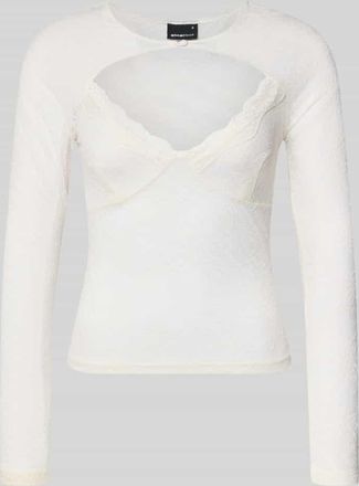 Gina Tricot Longsleeve mit Cut Out in Offwhite, Gr&ouml;&szlig;e XL