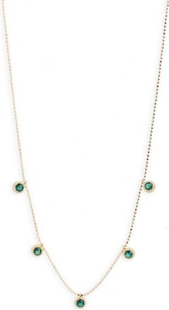 Argento Vivo Cubic Zirconia Station Necklace in Gold/Green at Nordstrom