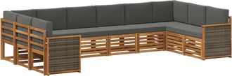 vidaXL Conjunto De Sof&aacute;s De Exterior 7 Uds. Natural Y Antracita Vidaxl